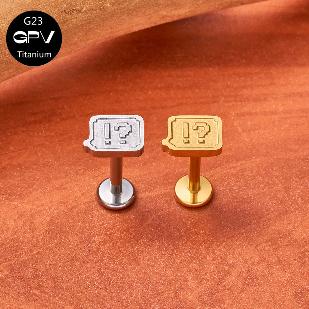 ASTM G23 Titanium Ear Cartilage Studs Adorable Pixel-Style Animal Pattern Mosaic Piercing Jewelry For Men And Women Earrings