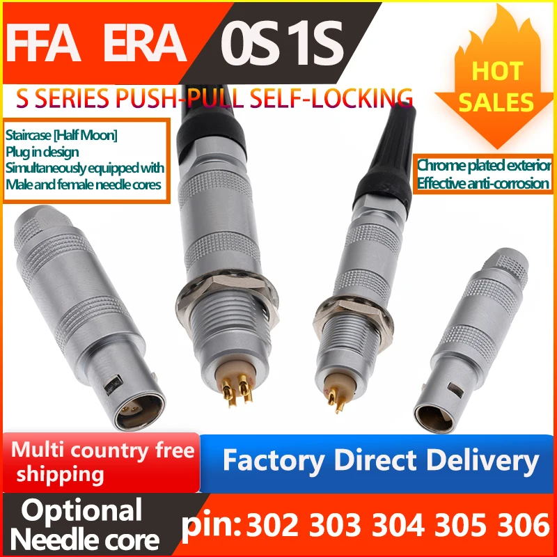 

0S.1S, FFA plug ERA socket. Push pull self-locking connector Single core multi-core 302-306 1 piece