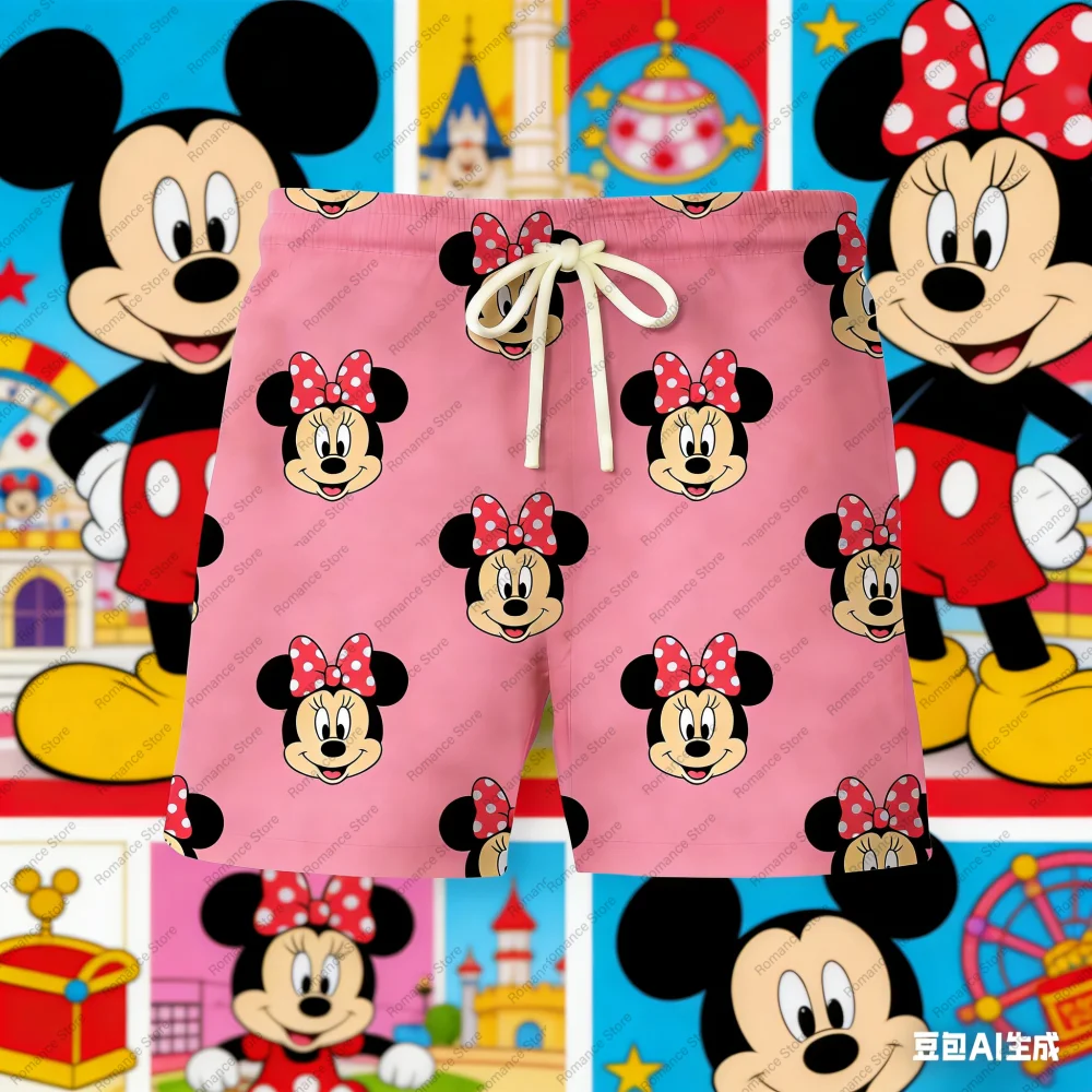 

Новые летние женские повседневные удобные спортивные шорты Disney, дышащие быстросохнущие мужские спортивные шорты больших размеров с карманами