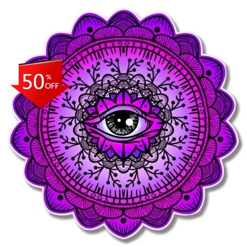 

Boho Eye Design Colorful Retro Car Laptop Window Bumper Decoration Cute Unique