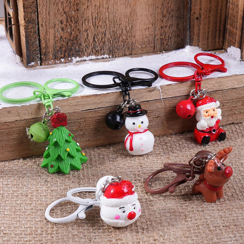 Cartoon Cute Christmas Tree Santa Claus Snowman Pendant Keychain Creative Exquisite Backpack Decoration Accessories Gifts