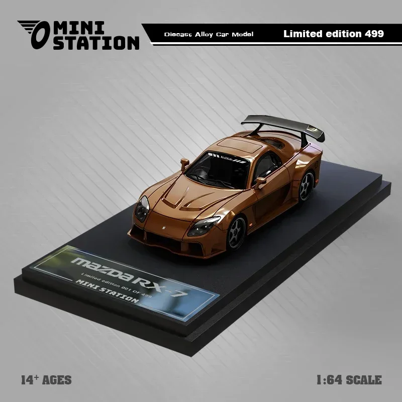 Mini Station 1:64 RX7 Veilside Metallic Brown/Black limited499 Diecast Model Car