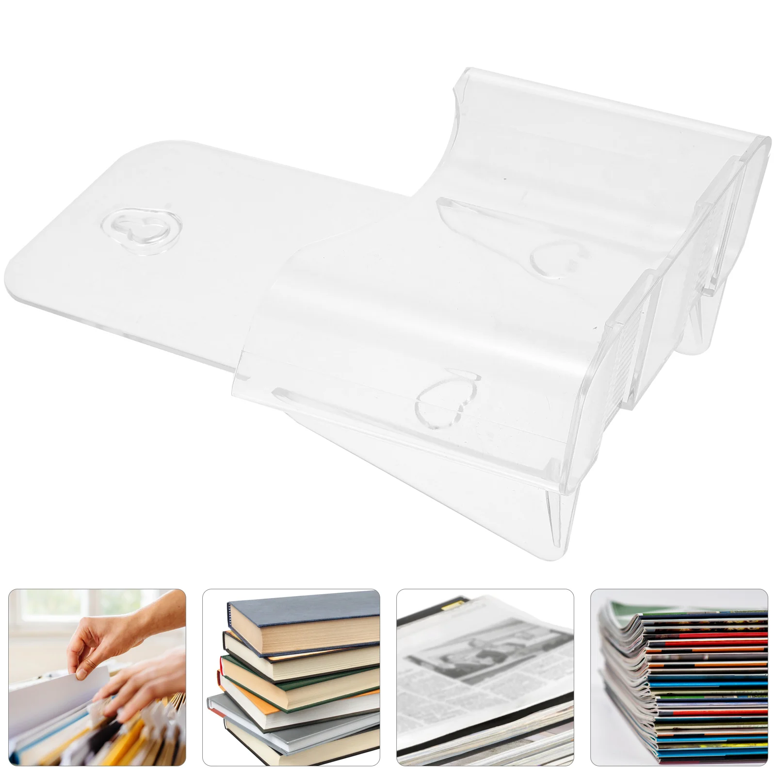 Library Shelf Dividers Catalog Display Clear Book Wall Mounted Rack Pantry Labels File Organizer