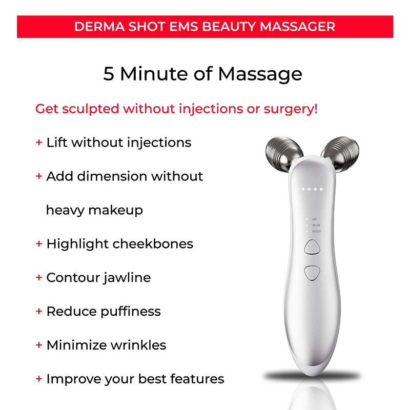 Microcurrent Facial Massager Roller Anti Wrinkles EMS Face Lift Skin Tightening Machine Skin Firming Care Slimming Beauty Tools view 4