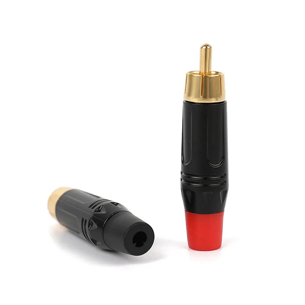 Adaptador de Audio con sonido Musical, Cable Coaxial con enchufe RCA, soldadura chapada en oro de 24K, conectores RCA para altavoz, 50 unidades