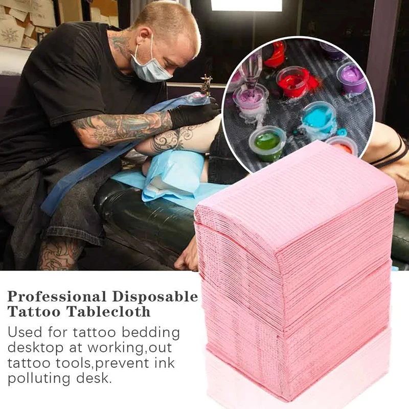 125pcs Disposable Tattoo Clean Pad For Waterproof Tattoo Table Covers Dental Bib Pads Nail Art Beauty Tools Tattoo Accessories