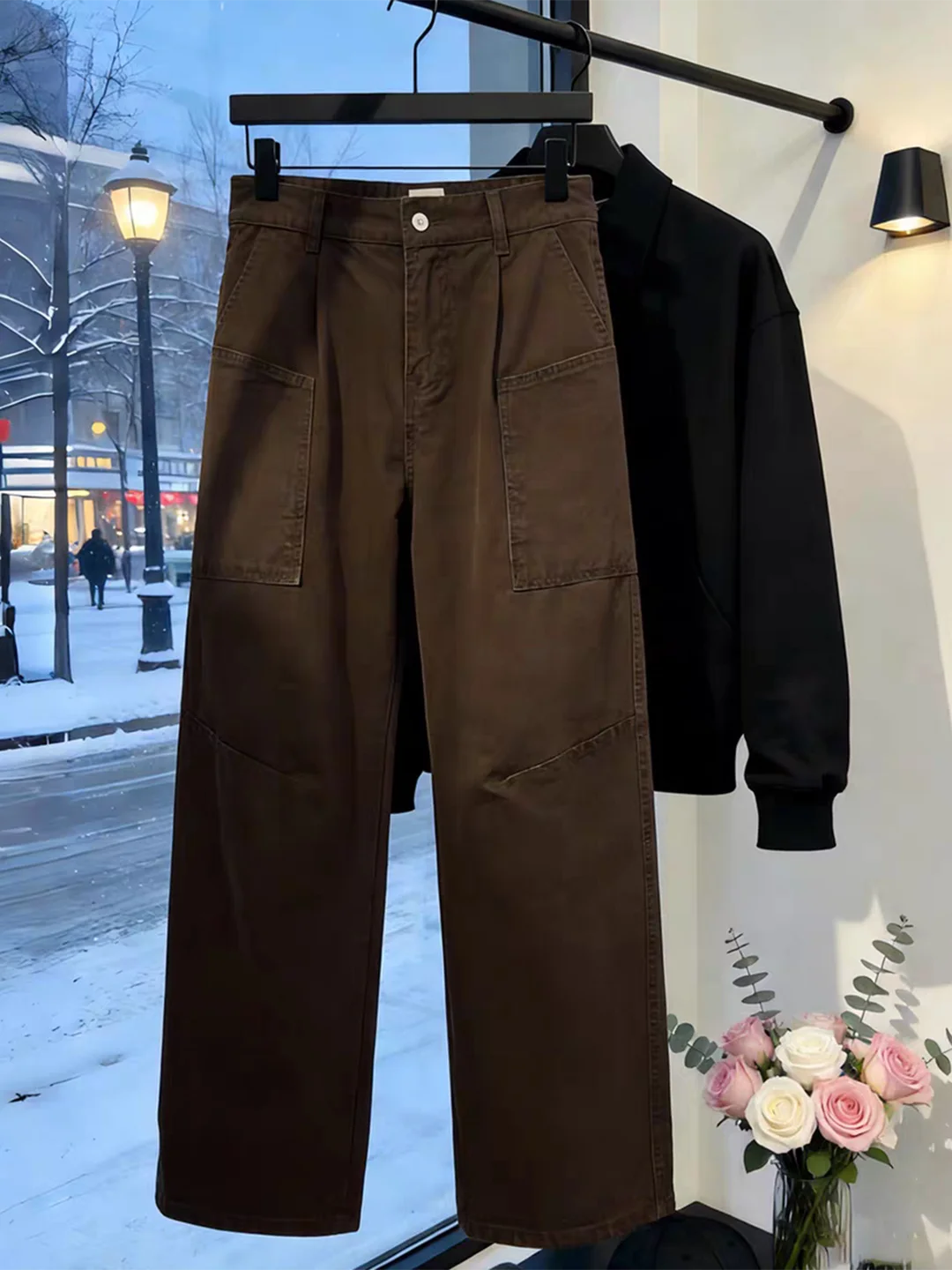 

Cleanfit Straight Leg Men's Jeans Spring American Retro Workwear Trousers Lift Waist Slimming Knife Pants