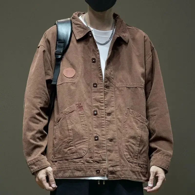 

Autumn Loose Denim Jackets Man Washed Trendy Fast Delvery Joker Designer Japanese Retro Korea High Quality Cowboy Coat for Men