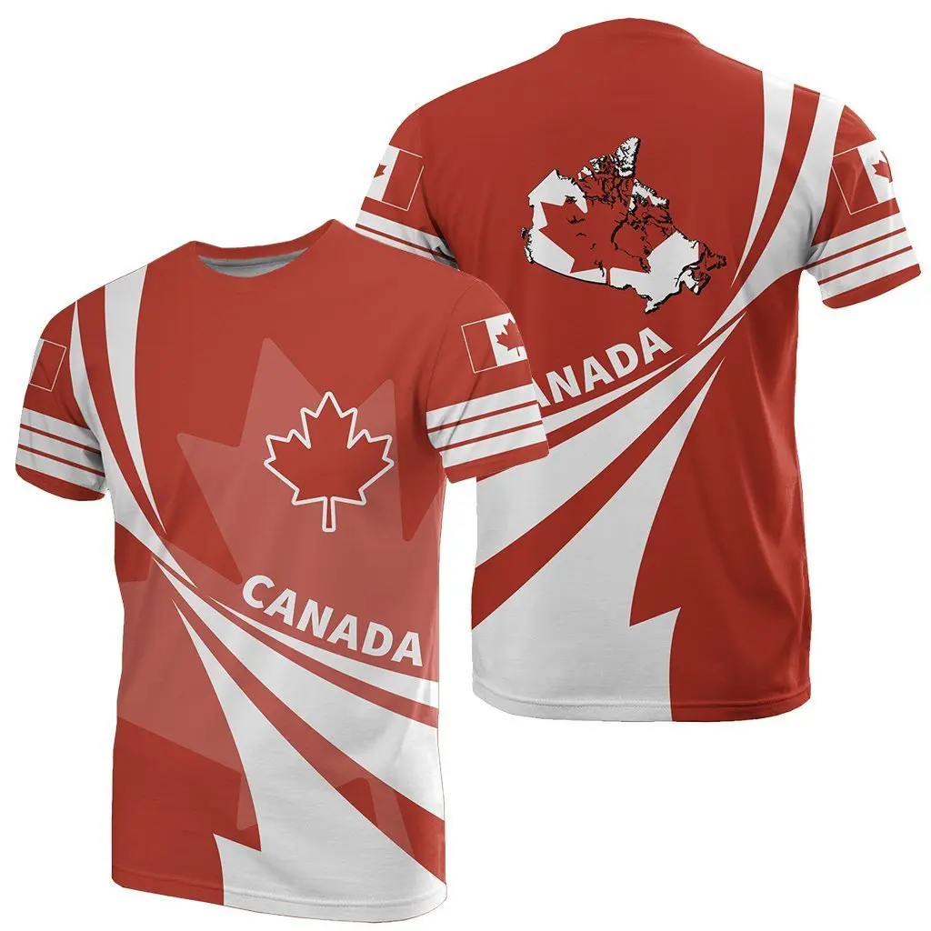 Canada Flag T-shirt Custom Men's Women's Tops Summer T-shirt Street Harajuku Oversized T-shirt Sports Casual Short-sleeved