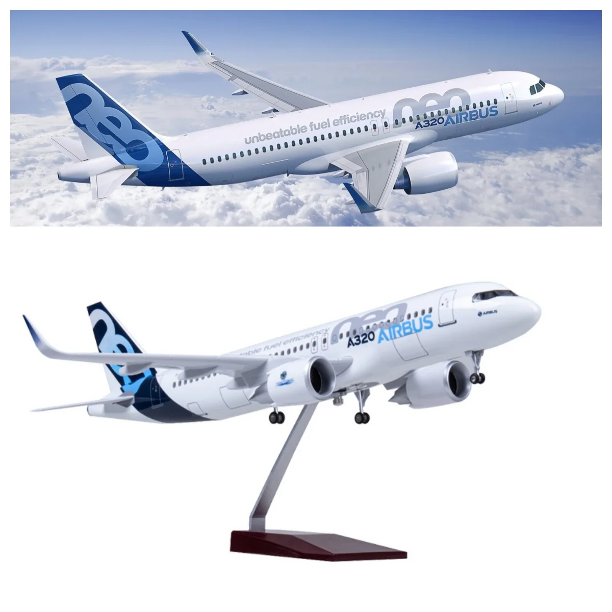 

47CM Airplane Model A320 NEO Air Airlines Resin Simulation Scale Aircraft With Landing Gear Souvenir plane toy Collected