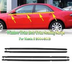 4PCS Exterior Door Window Weatherstrips Trim Belt Outer Sealing Strips For Mazda 6 2004 2005 2006 2007 2008 2009 2010 2011 2012
