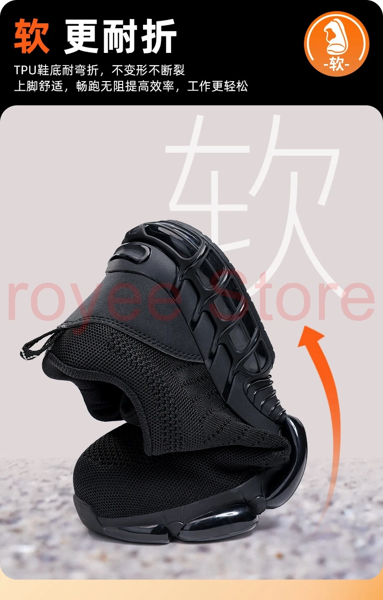 2024 Work safety Shoes for man comfortable soft Safety Shoes Work Boots Anti-Smashing winter boots woman work & safety shoes