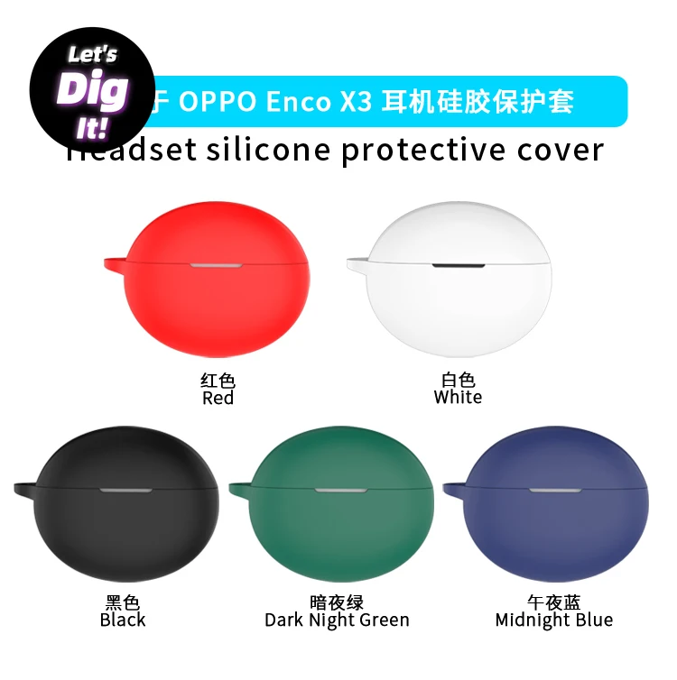 

High Quality For OPPO Enco X3 Case Earphone Cover Silicone Cover Case Anti-fall Dust Charging Silicone Wireless Earphone Case