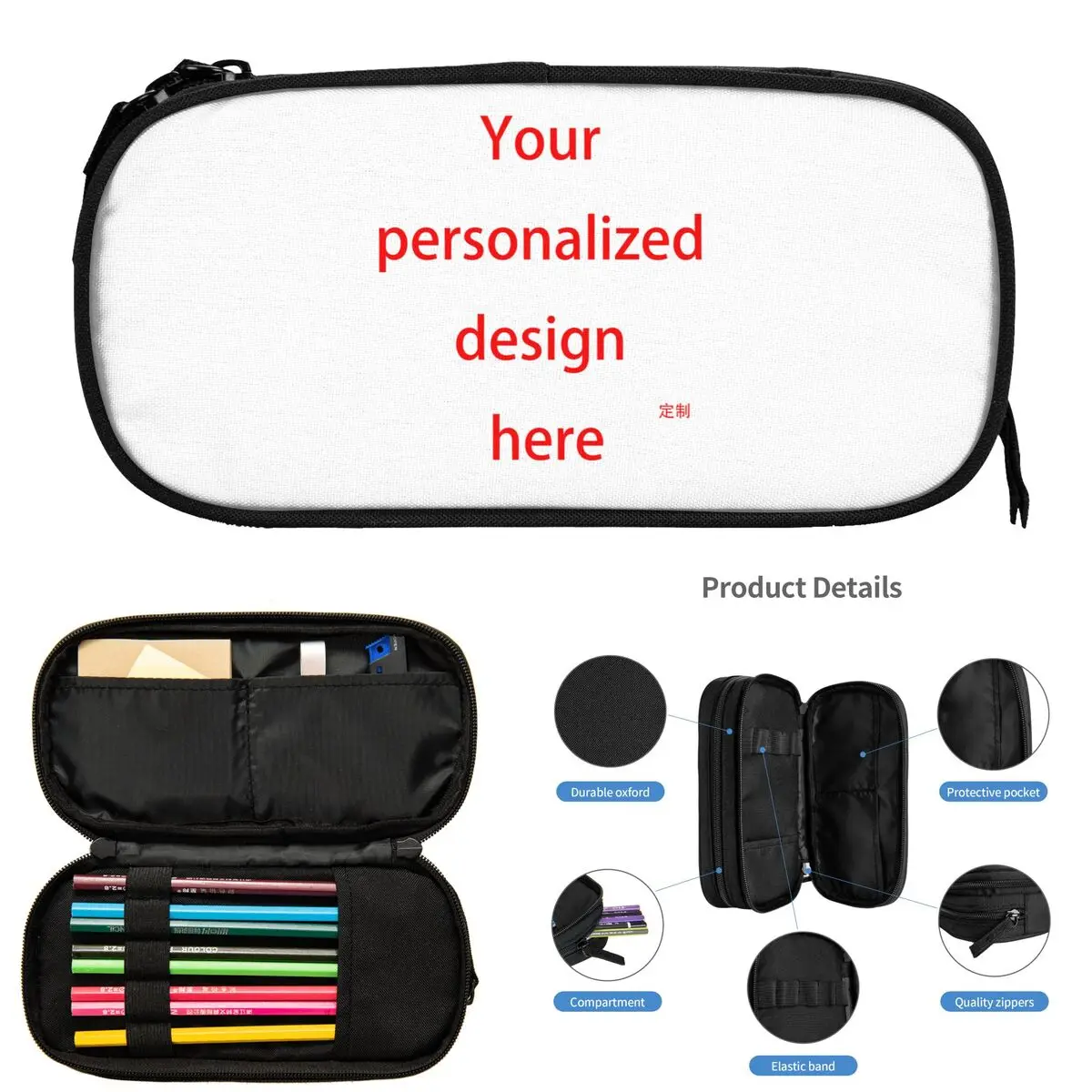 Customized Custom Pencil Cases for Student School Pen Box Pencil Bag Large Storage Pencil Pouch Pen Holder