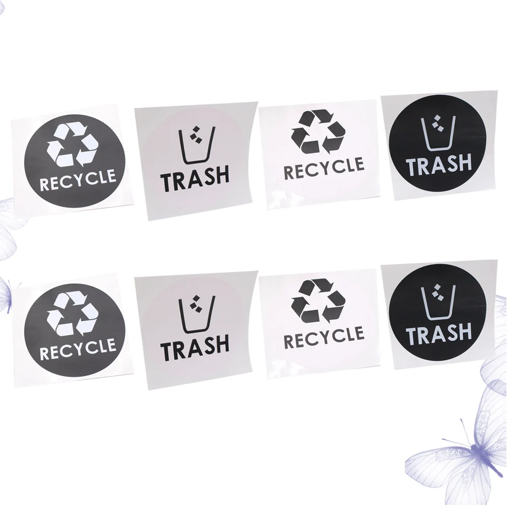 

8 шт. наклейки для сортировки мусора, наклейка для мусорного бака, дополнительный знак, клейкая этикетка, знаки для банок