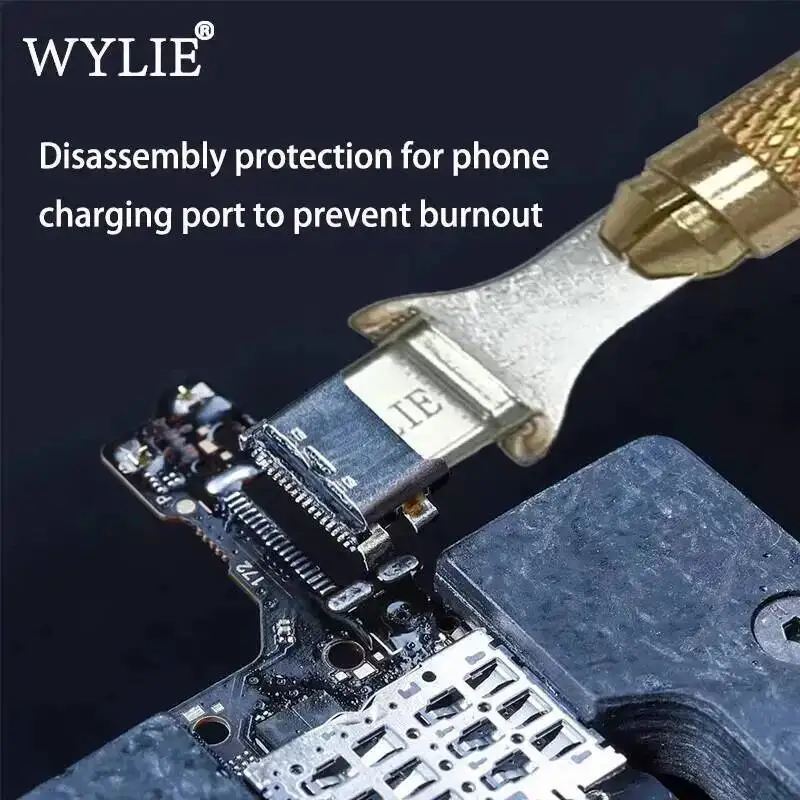 WYLIE Type C Port Anti Melting Protective Cover Set 5Pcs with Non Slip Handle for iPhone 15 16 17 Samsung Type C Hot Air Rework