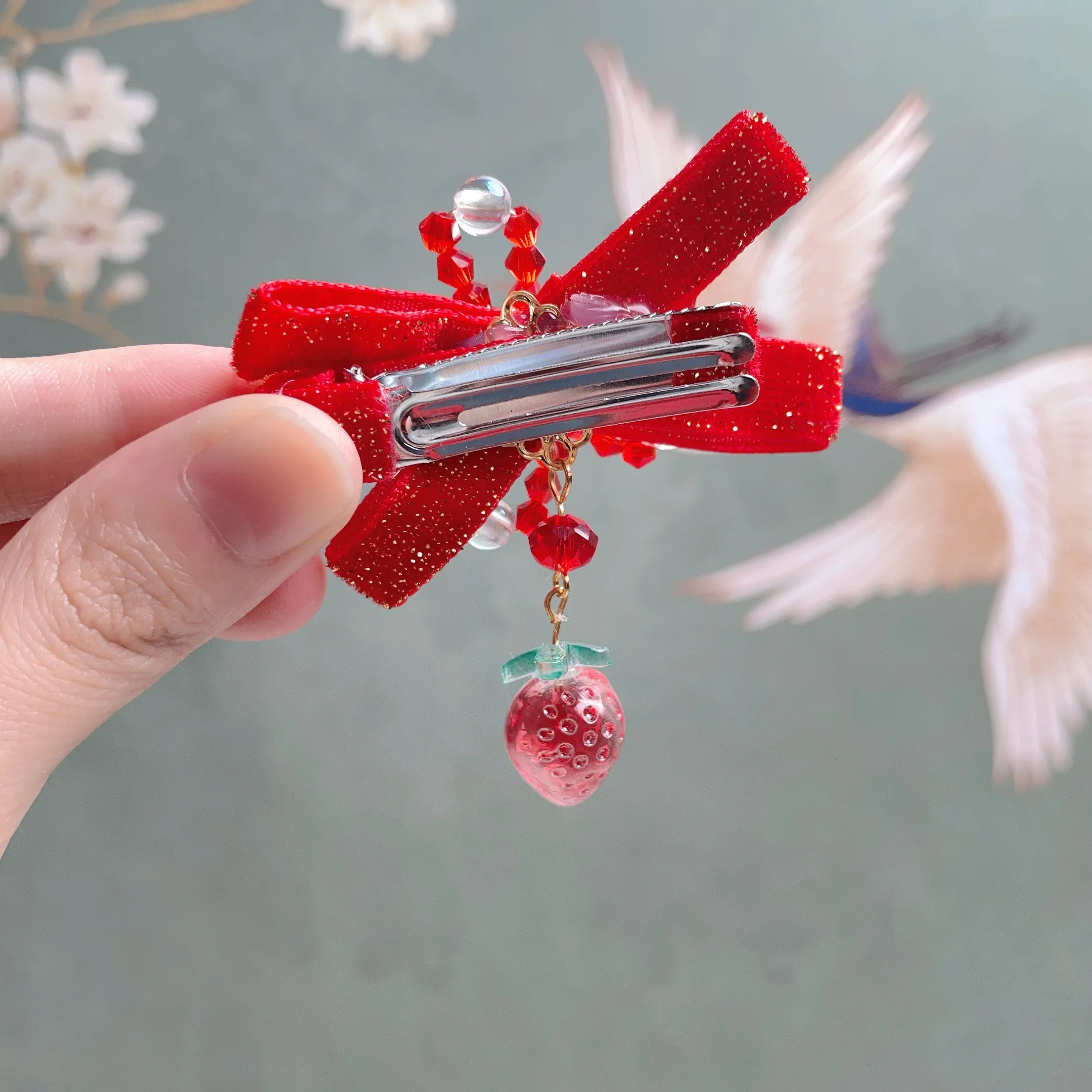 2pcs Girls Chinese Cute Hanfu Headdress Bow Hair Clip Wig Braid Hairpin Side Clip Hair Accessories For Spring Festival New Year