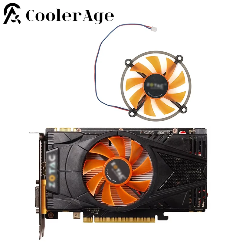 New 75MM GTX550Ti 2Pin Video Card Fan For ZOTAC Geforce GTX 550 Ti Replacement Graphics Card GPU Fan