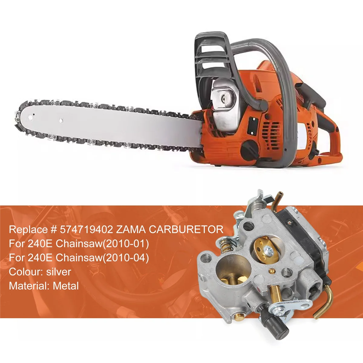 Karburator AT77 untuk Gergaji Mesin Husqvarna 235 235E 236 240 240E 574719402 545072601