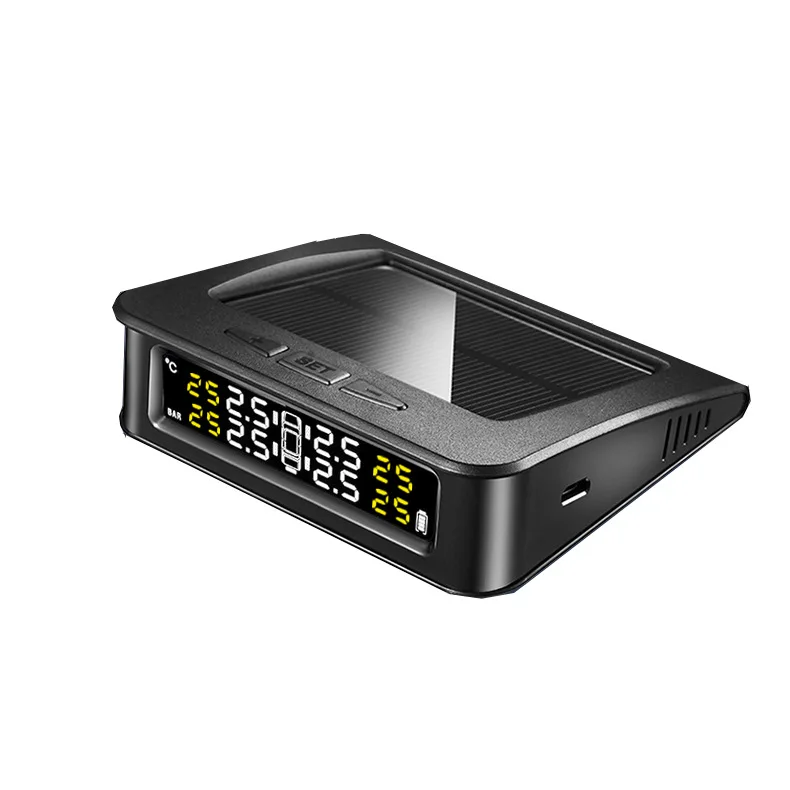 

Tire Pressure Monitoring System Temperature Warning Fuel Save with 4 External Sensors Solar TPMS Car Tyre Pressure Monitor