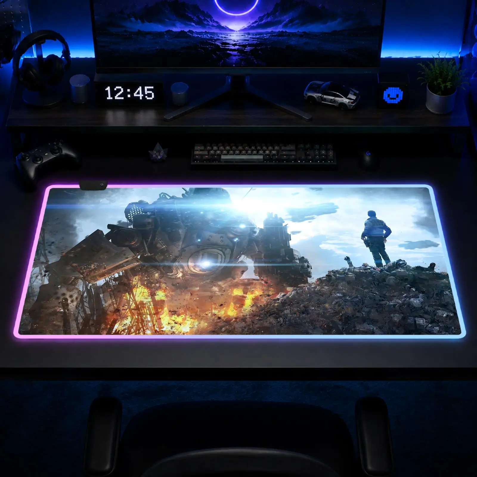 

Titanfall Mouse Pad Gaming Anime Mouse Pad XXL RGB Desk Mats LED Table Pads Backlit Rubber Desktop
