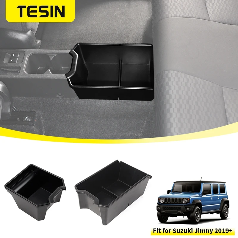 TESIN Car Rear Center Storage Box Organizer for Suzuki Jimny JB74 2/4 Door 2019 2020 2021 2022 2023 2024 Up Interior Accessories