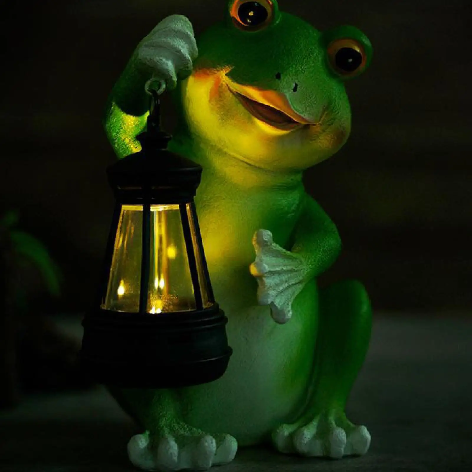

Garden Solar Frog Statue Light Lighted Figure Gift Outdoor Figurine Lantern