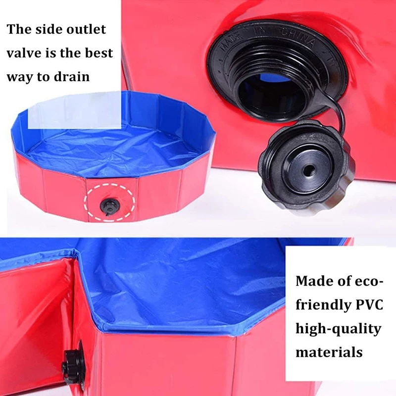 Foldable Dog Pool Bathtub, Portable Bathing Pool for Cat Puppy/Dog, Suitable for Indoor and Outdoor Pet Use