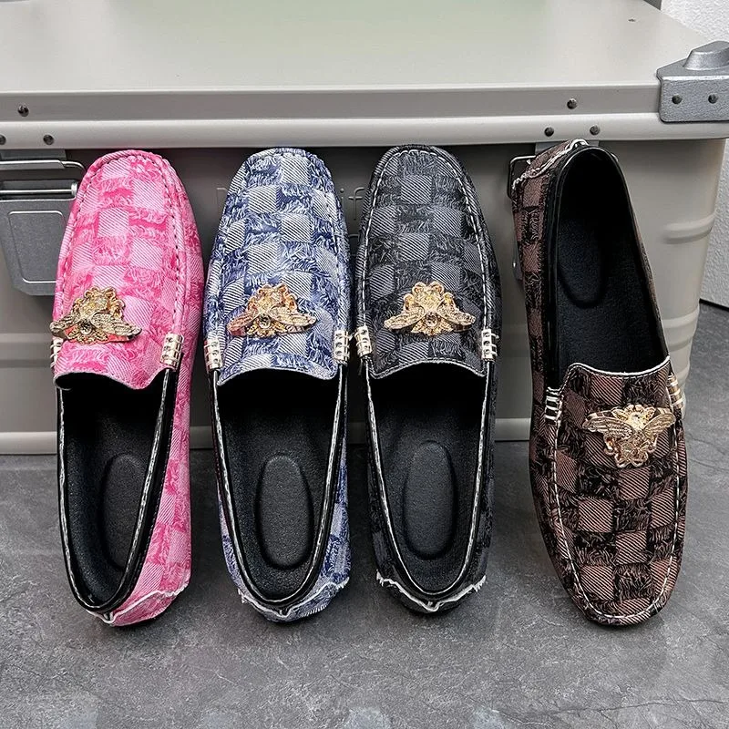 size 38-48 luxury checkered slip on loafers shoes for man designer man drivers loafers hombre fashion young woman casual shoes