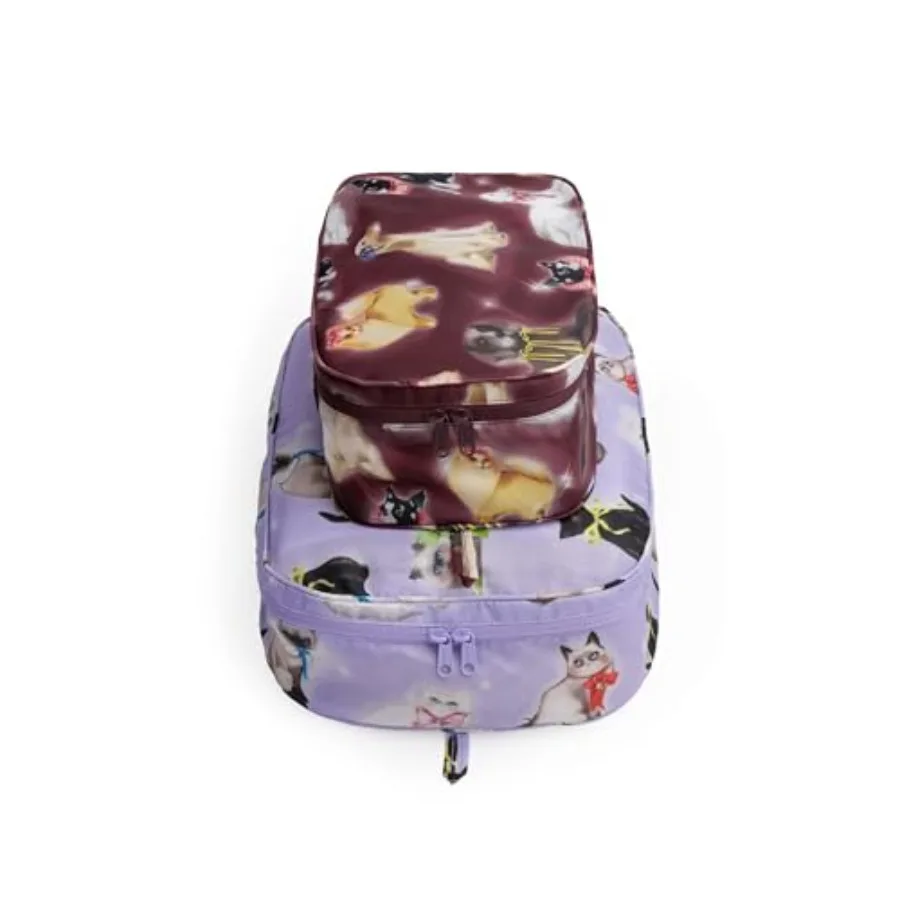 

Набор упаковочных сумок с изысканным рисунком животных, легкая полиэстеровая ткань, пастельные цвета, компактное хранение и легкая компрессионная упаковка.