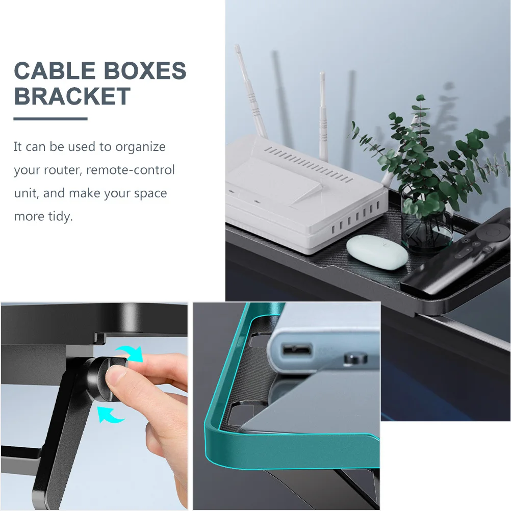 Preto punch free set-top box rack de armazenamento roteador rack abs plástico roteador titular para casa escritório quarto topos