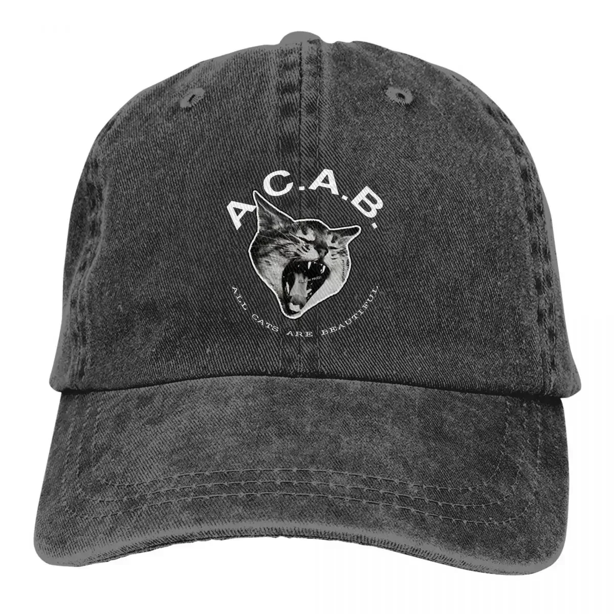 ACAB - All Cats Are Beautiful Men Women Baseball Caps Cops Bastards Distressed Damln Hats Cap Vintage Travel Headwear