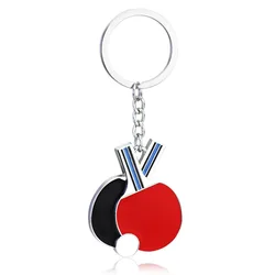 Creative Table Tennis Racket Keychain Ping Pong Pendant Keyring Bag Ornament For Men Women Car Trinket Gift