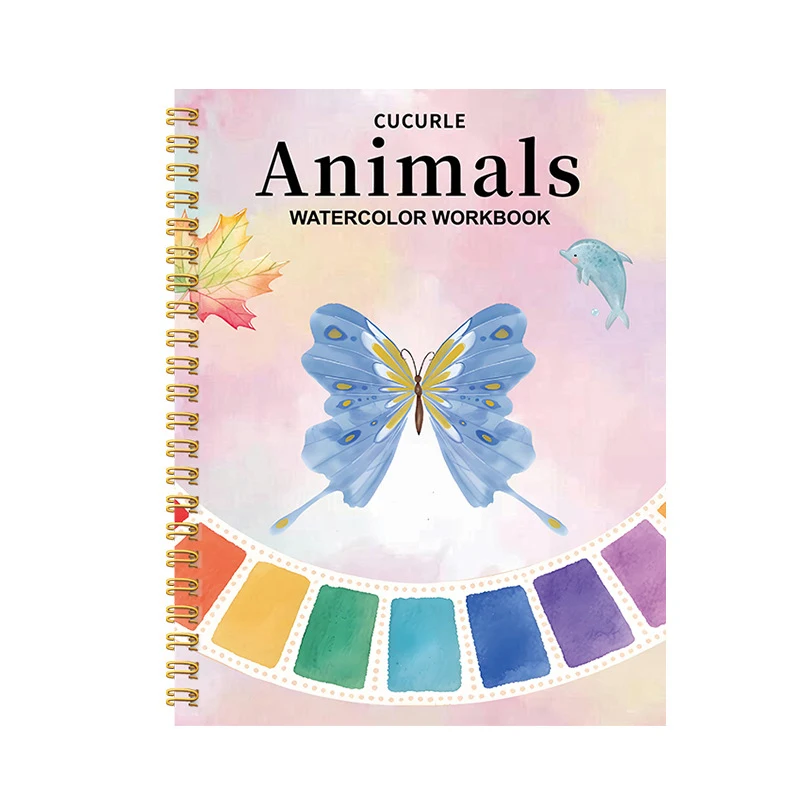 

Акварельные рабочие тетради, книжка-раскраска, набор для рисования для начинающих, легкие природные сцены, набор красок, художественные ремесла