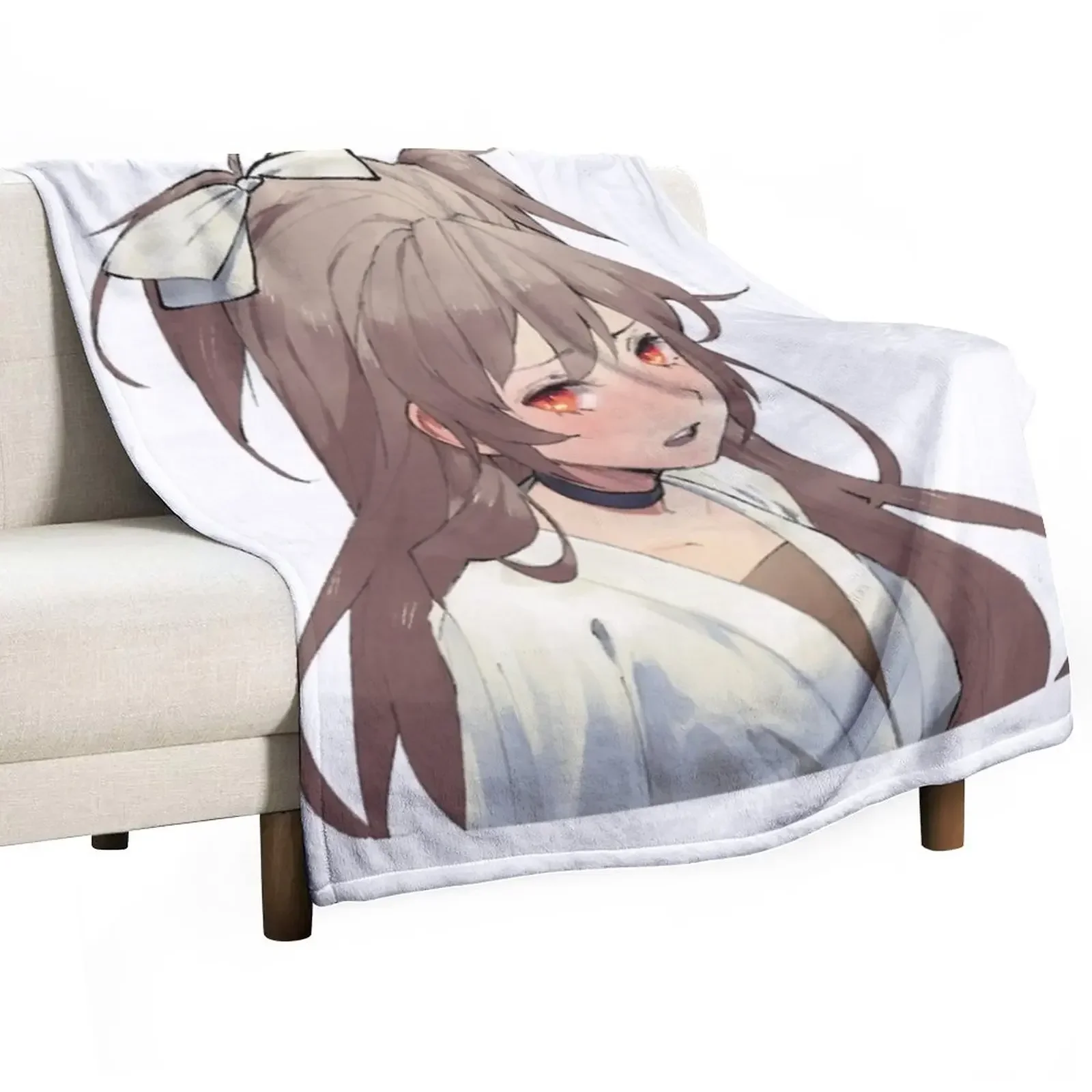 

Anime Girl Throw Blanket Cute Shaggy Picnic Tourist Blankets