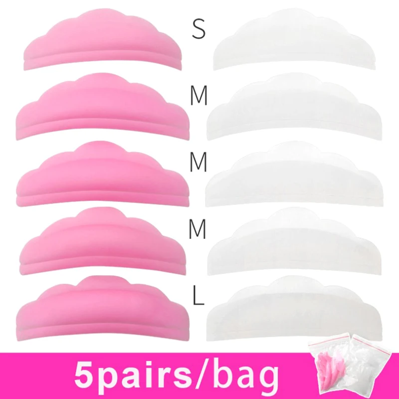 5 Paar kleber freie Silikon Wimpern Dauerwelle Pads klebrige Wimpern Lift Pads Heben 3D Wimpern Locken wickler Zubehör Wimpern lift Werkzeuge