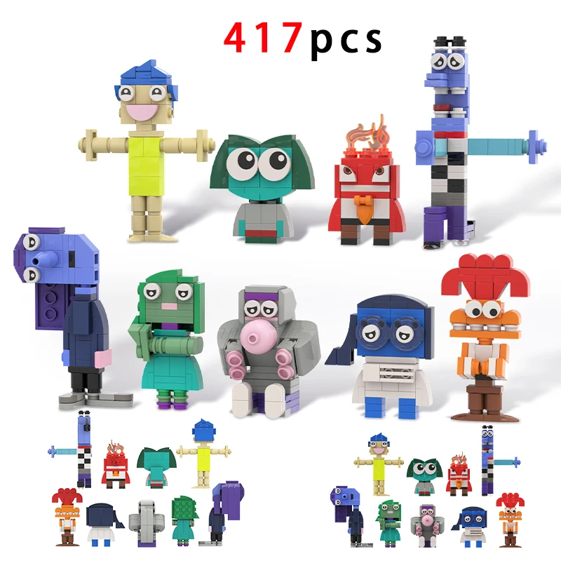 

417pcs Inside Outs 2 Building Blocks Assembly Cartoon Action Figures Anime Model Educational Toys Birthday Gifts