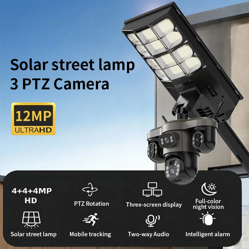 Hot A07 12MP 4G Waterproof Security System Solar Power Camera Outside Street Solar Light with Camera for Outdoor