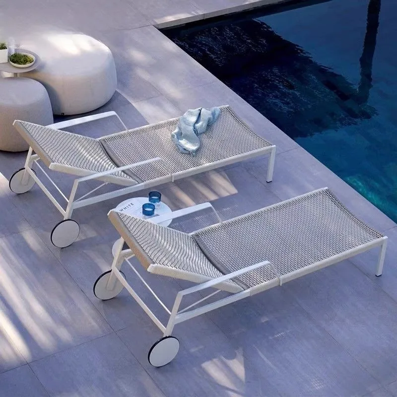 

Nordic outdoor swimming pool bed, balcony leisure beach lounger furniture combination waterproof and sunscreen