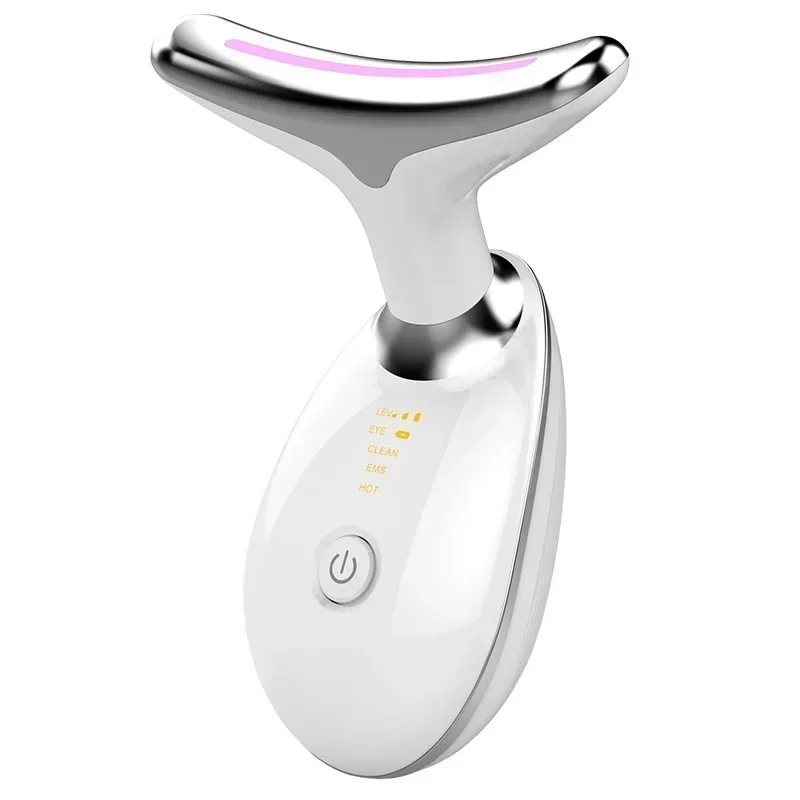 Neck Face Lifting Tool Massager LED EMS Thermal Micro-current Massage Wrinkle Remover Anti Aging Remove Neck Lines Neck Massager