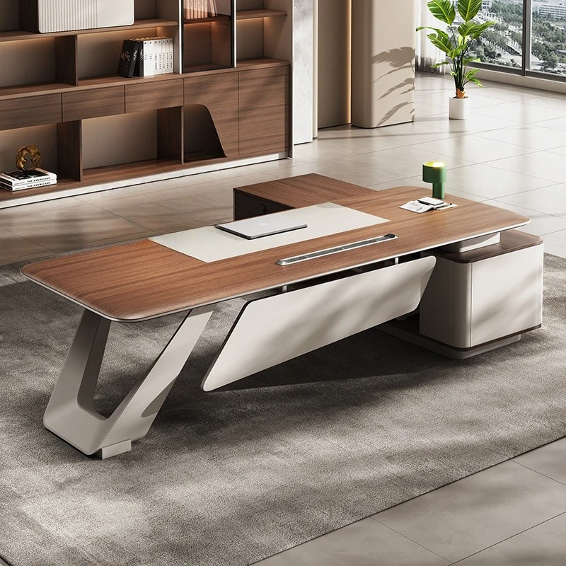 High-end boss table and chair combination, light luxury simple blister process, manager and president's room large class table