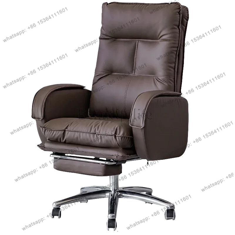 Chaise de bureau 55Boss inclinable en cuir, confortable, pour ordinateur, pour la maison