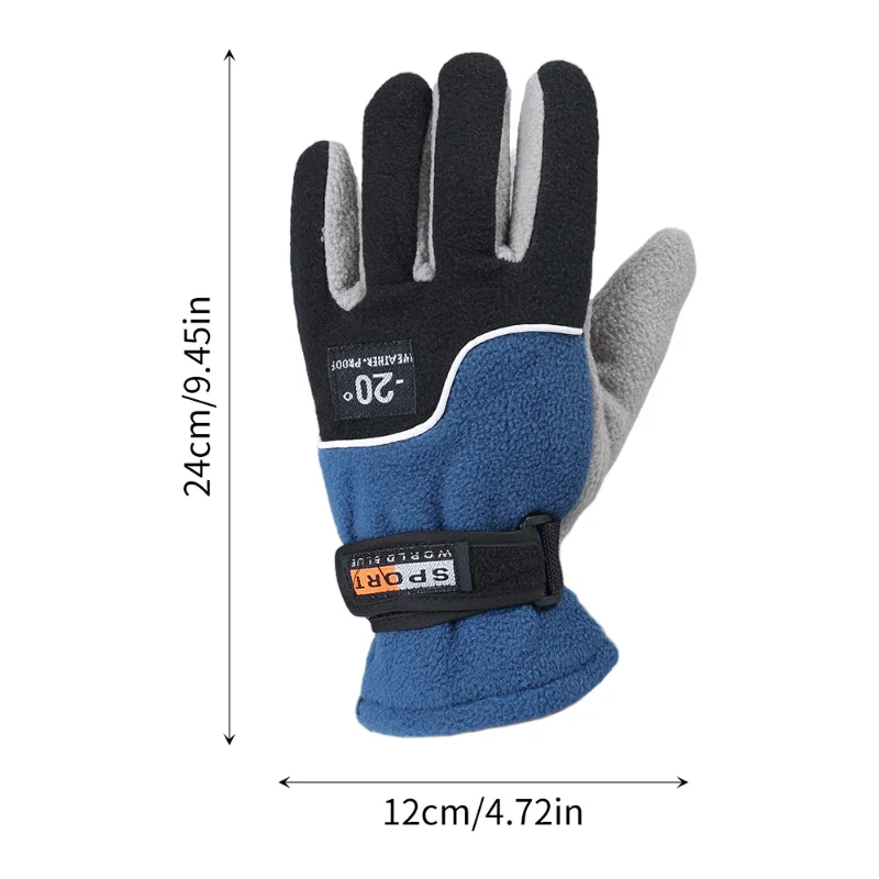 Polar Fleece Warm Gloves for Men Cycling Skiing Wool Glove Extreme Cold Weather -20℃ Windproof Waterproof Gloves Sports Mittens