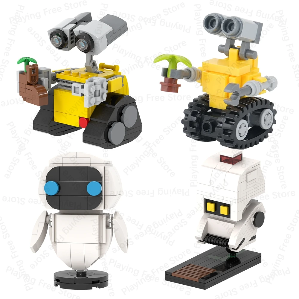 MOOXI MOC أنيمي الكرتون Brickheadz روبوت السفينة متوافق أرقام ألعاب مكعبات البناء للأطفال الكبار الأصدقاء هدية لتقوم بها بنفسك الطوب