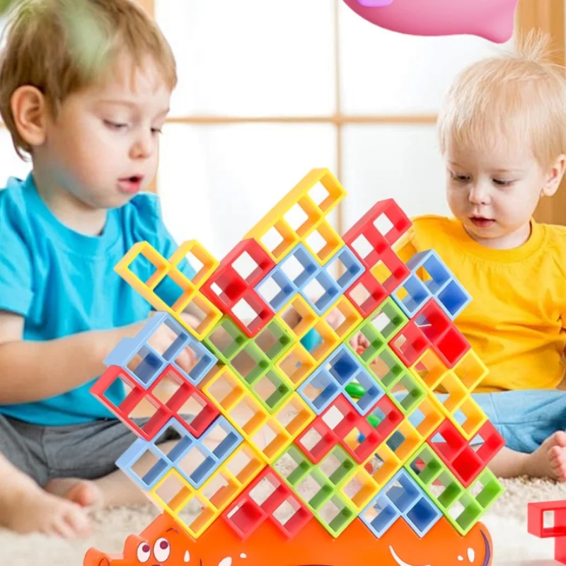 밸런스 게임 스윙 스태킹 높은 러시아 빌딩 블록 블록 스태킹 재미있는 어린이 집중력 테이블 장난감
