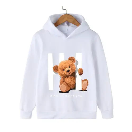 Autumn Winter Children Hoodies Kawaii Hi Teddy Bear Print Girls Boys Baby Clothes Casual Fashion Kids Sweatshirt Pullovers Tops - Image 7