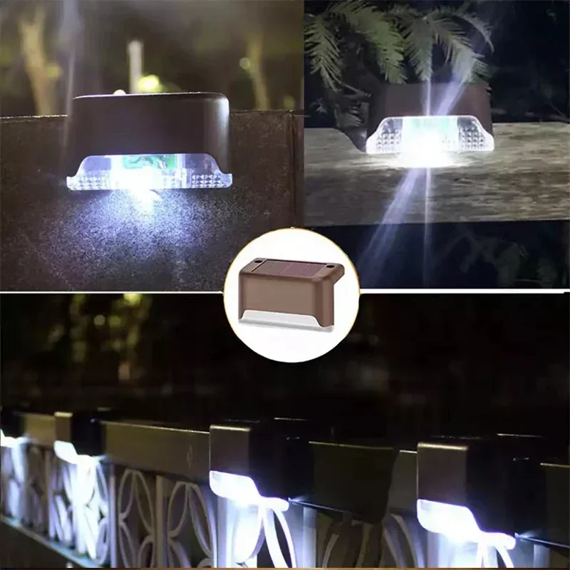ESMARTER Solar-Deckleuchten, Stufenleuchten für den Außenbereich, wasserdichte LED-Solarlampe für Geländer, Treppen, Stufen, Zaun, Hof, Terrasse und Weg 6