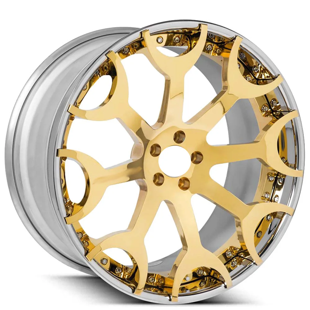 

HS-02034 Custom 2 Piece Forged Rims Mesh Alloy Wheels 18-24 Inch 5X112 5X108 5X114.3 5X120 Hubs Aftermarket for Lexus Model
