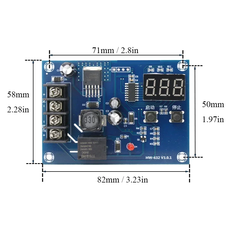 XH-M603 Lithiumbatterij Oplaadcontrolemodule 12-24V DC Opslagbatterijlader Bedieningsschakelaar Beschermingsbord