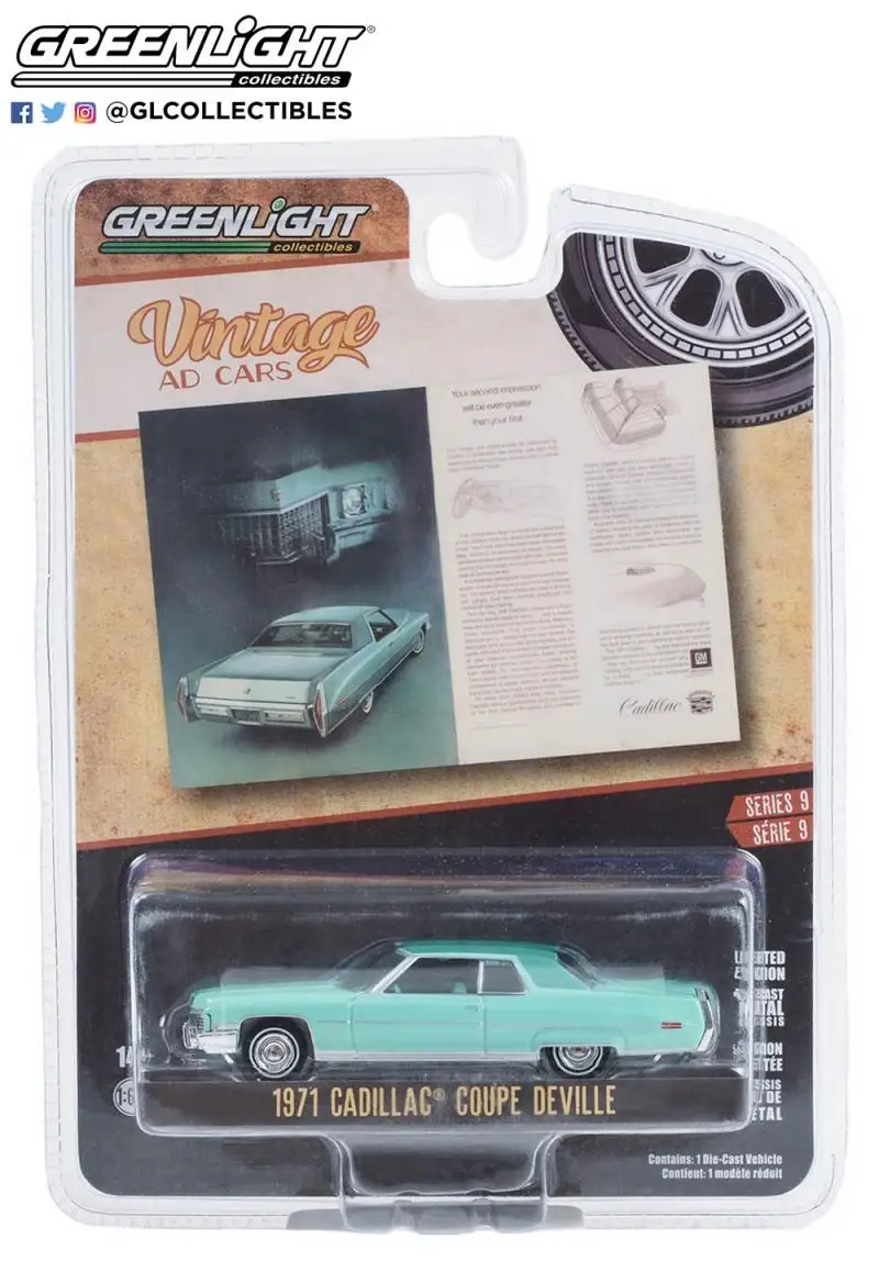 

GreenLight 1/64 1971 Coupe deVille Collector Edition Metal Diecast Model Race Car Kids Toys Gift